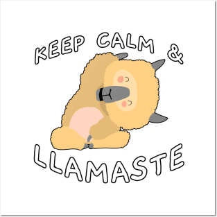 Keep Calm And Llamaste Pose 4 Posters and Art